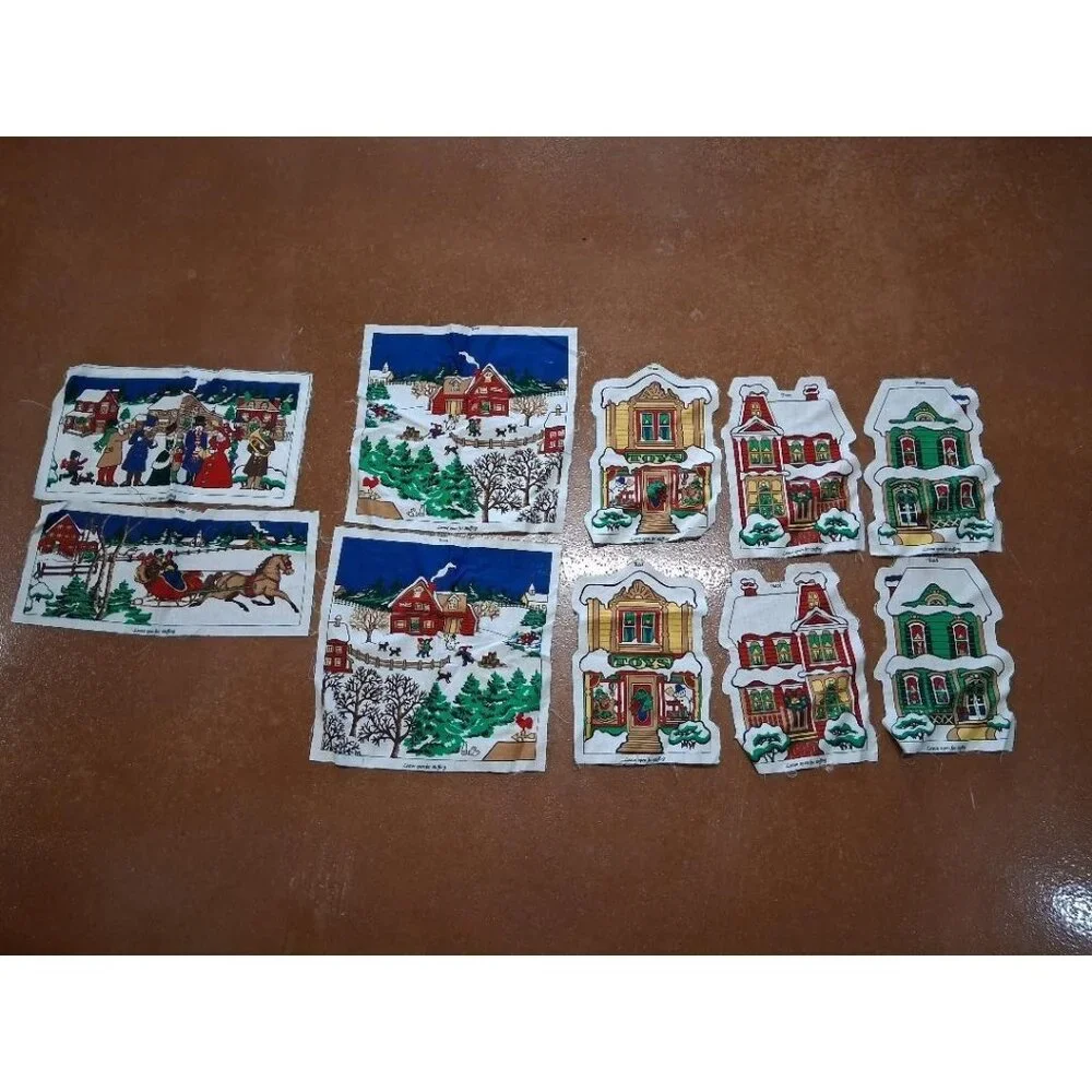 Vintage Hallmark Christmas Fabric Cut & Sew Panels For Stuffed Decorations Winte